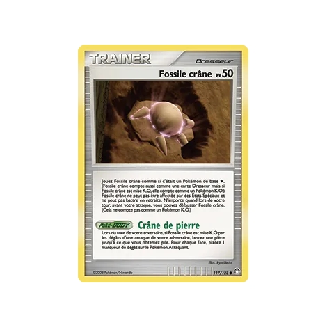 Carte Fossile crâne - Commune (Brillante) de Pokémon Diamant & Perle Trésors Mystérieux 117/123