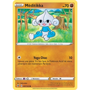 Carte Méditikka - Commune (Brillante) de Pokémon Épée et Bouclier Clash des Rebelles 097/192