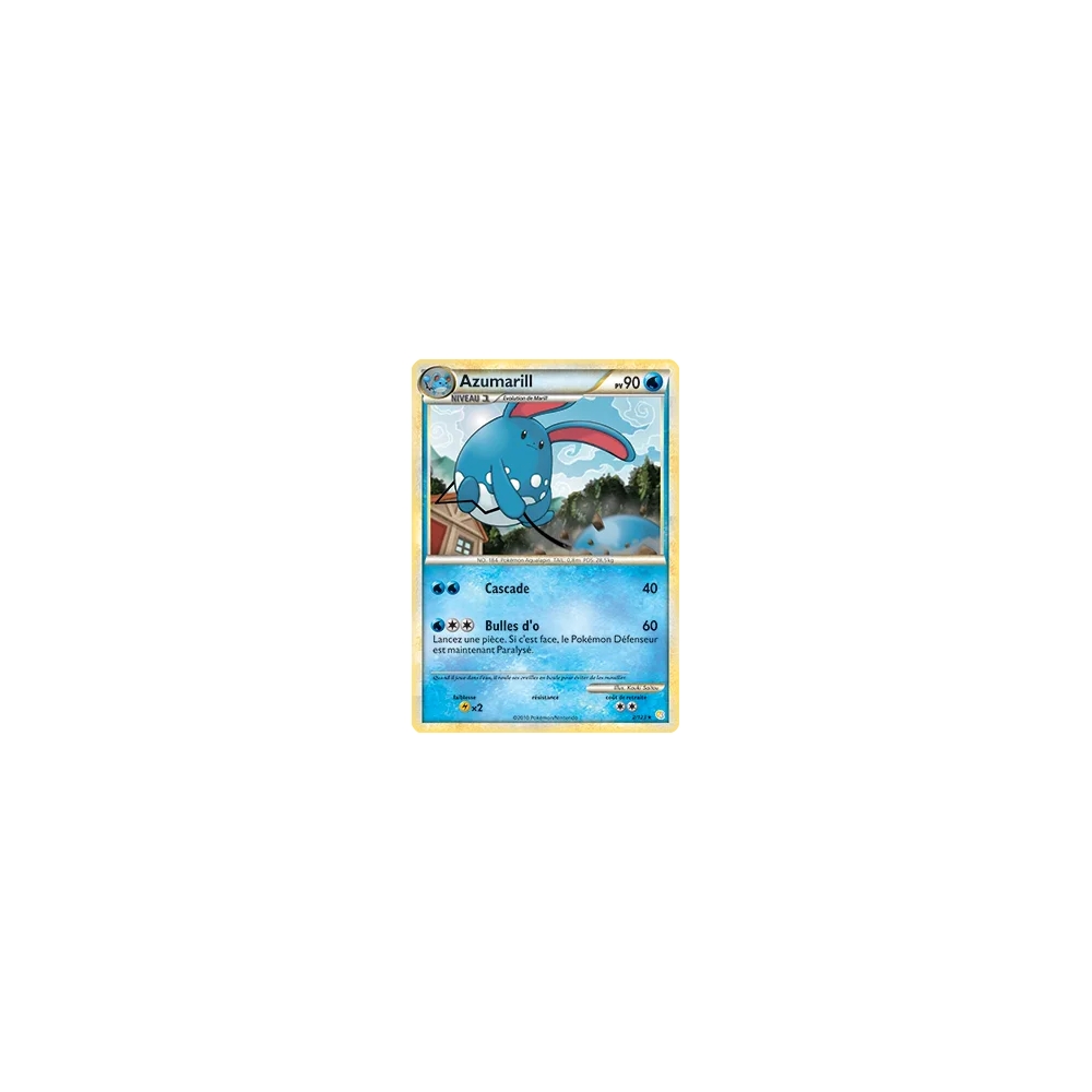 Carte Azumarill - Holographique rare de Pokémon HeartGold SoulSilver 2/123