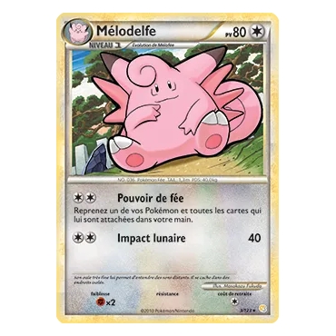 Carte Mélodelfe - Holographique rare de Pokémon HeartGold SoulSilver 3/123