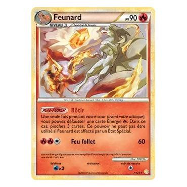 Découvrez Feunard, carte Holographique rare de la série HeartGold SoulSilver