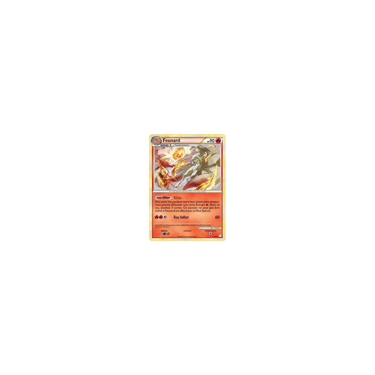 Découvrez Feunard, carte Holographique rare de la série HeartGold SoulSilver