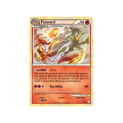 Découvrez Feunard, carte Holographique rare de la série HeartGold SoulSilver