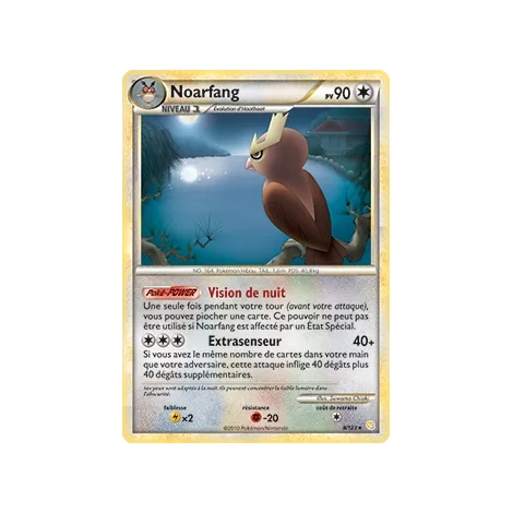 Carte Noarfang - Holographique rare de Pokémon HeartGold SoulSilver 8/123