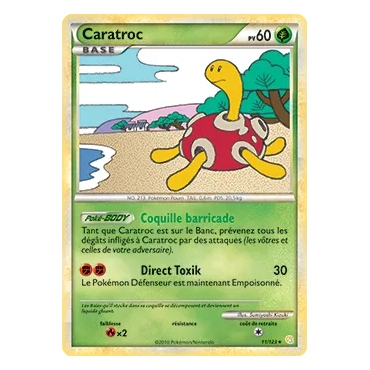 Carte Caratroc - Holographique rare de Pokémon HeartGold SoulSilver 11/123