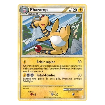 Découvrez Pharamp, carte Rare (Brillante) de la série HeartGold SoulSilver