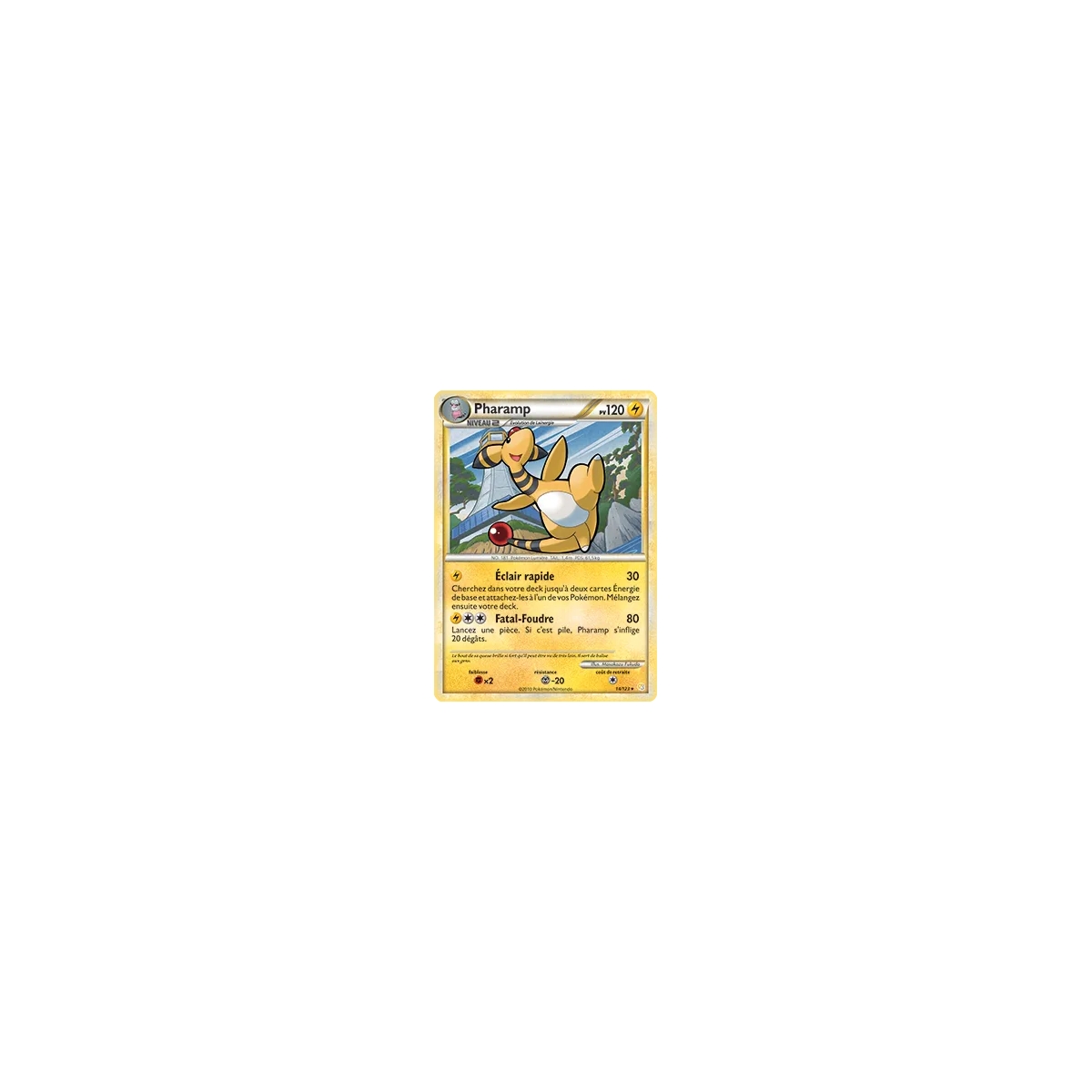 Découvrez Pharamp, carte Rare (Brillante) de la série HeartGold SoulSilver