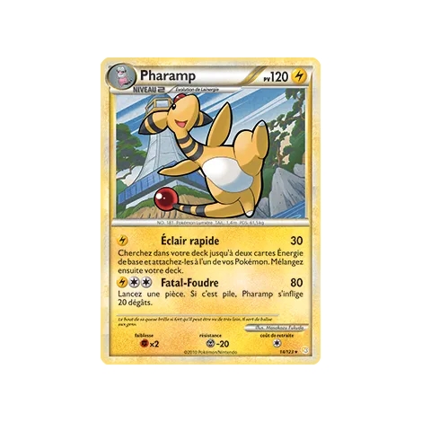 Découvrez Pharamp, carte Rare (Brillante) de la série HeartGold SoulSilver