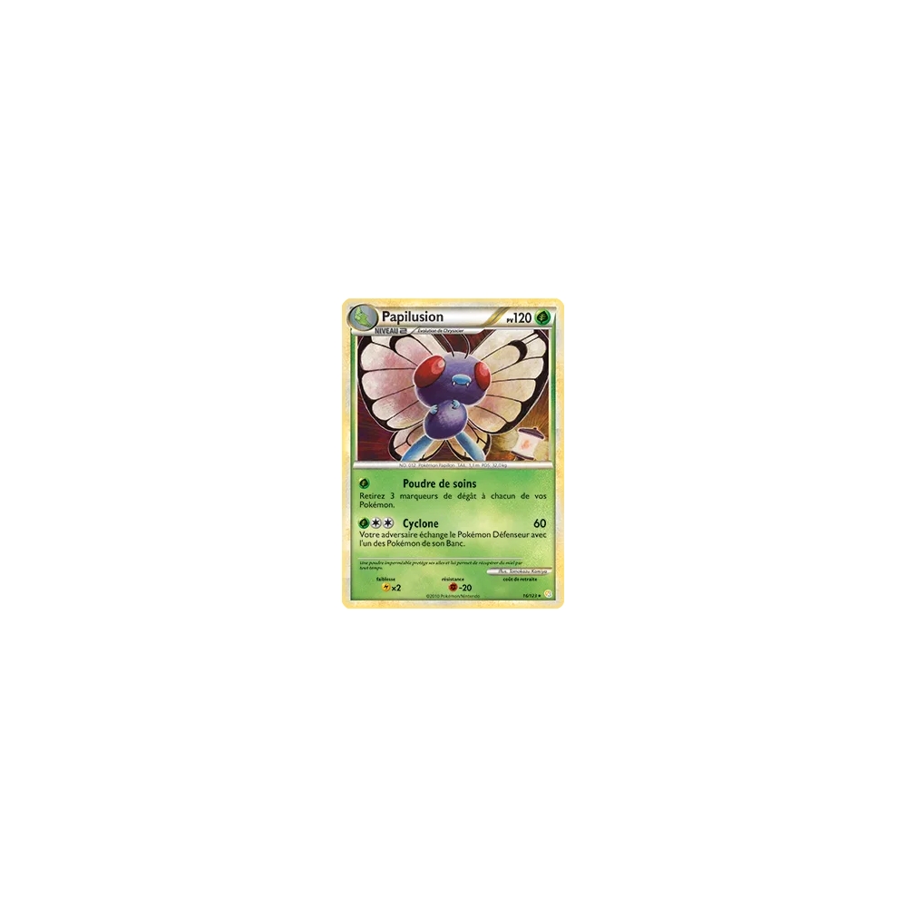 Carte Papilusion - Rare (Brillante) de Pokémon HeartGold SoulSilver 16/123