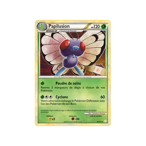 Carte Papilusion - Rare (Brillante) de Pokémon HeartGold SoulSilver 16/123