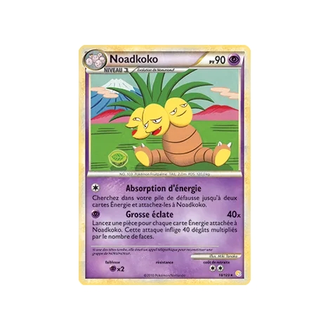 Découvrez Noadkoko, carte Rare (Brillante) de la série HeartGold SoulSilver