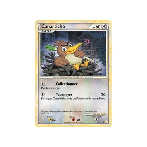 Canarticho 19/123 : Joyau Rare (Brillante) de l'extension Pokémon HeartGold SoulSilver