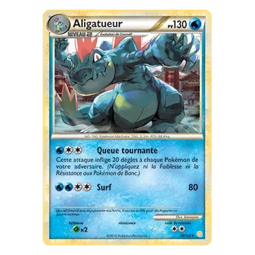 Carte Aligatueur - Rare (Brillante) de Pokémon HeartGold SoulSilver 20/123