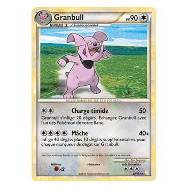 Granbull 22/123 : Joyau Rare (Brillante) de l'extension Pokémon HeartGold SoulSilver