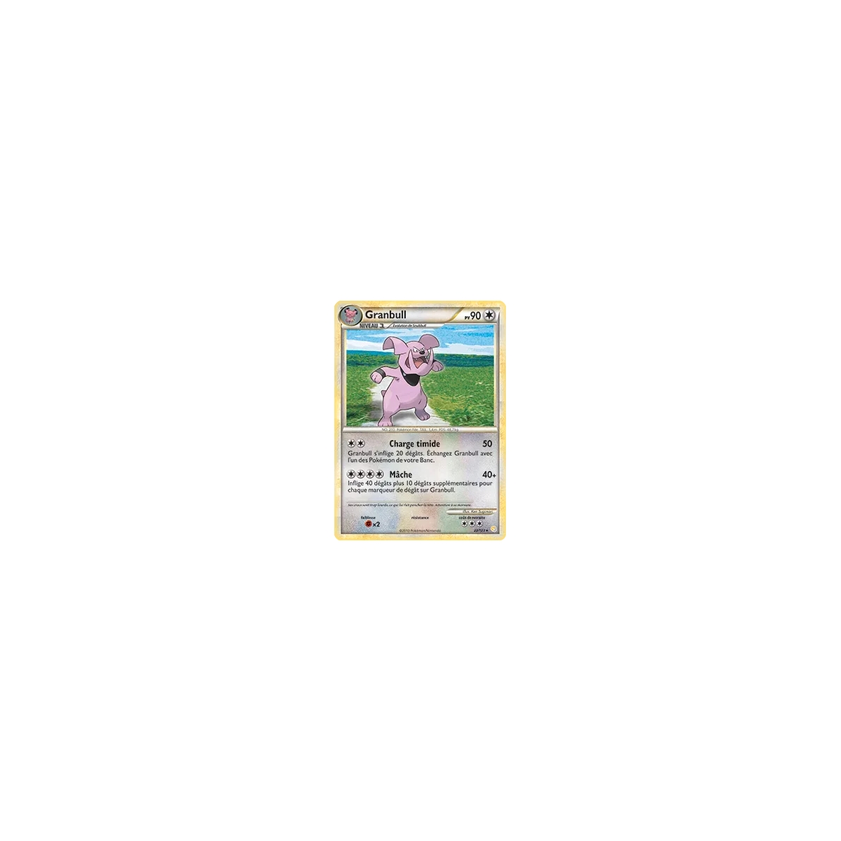 Granbull 22/123 : Joyau Rare (Brillante) de l'extension Pokémon HeartGold SoulSilver