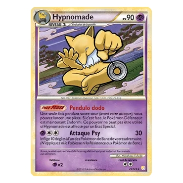 Hypnomade 23/123 : Joyau Rare (Brillante) de l'extension Pokémon HeartGold SoulSilver