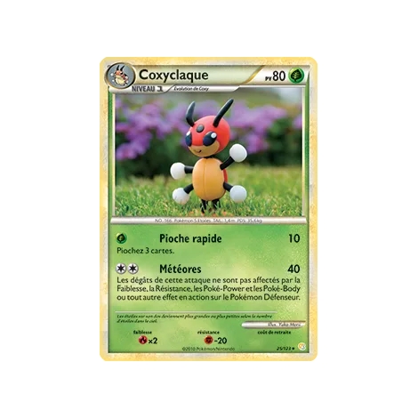 Découvrez Coxyclaque, carte Rare (Brillante) de la série HeartGold SoulSilver