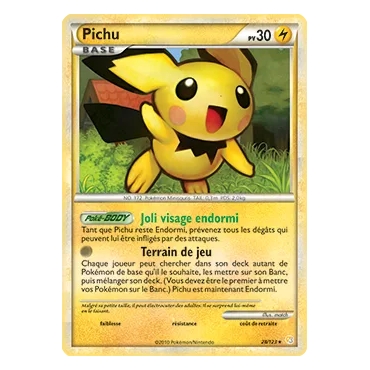 Carte Pichu - Rare (Brillante) de Pokémon HeartGold SoulSilver 28/123