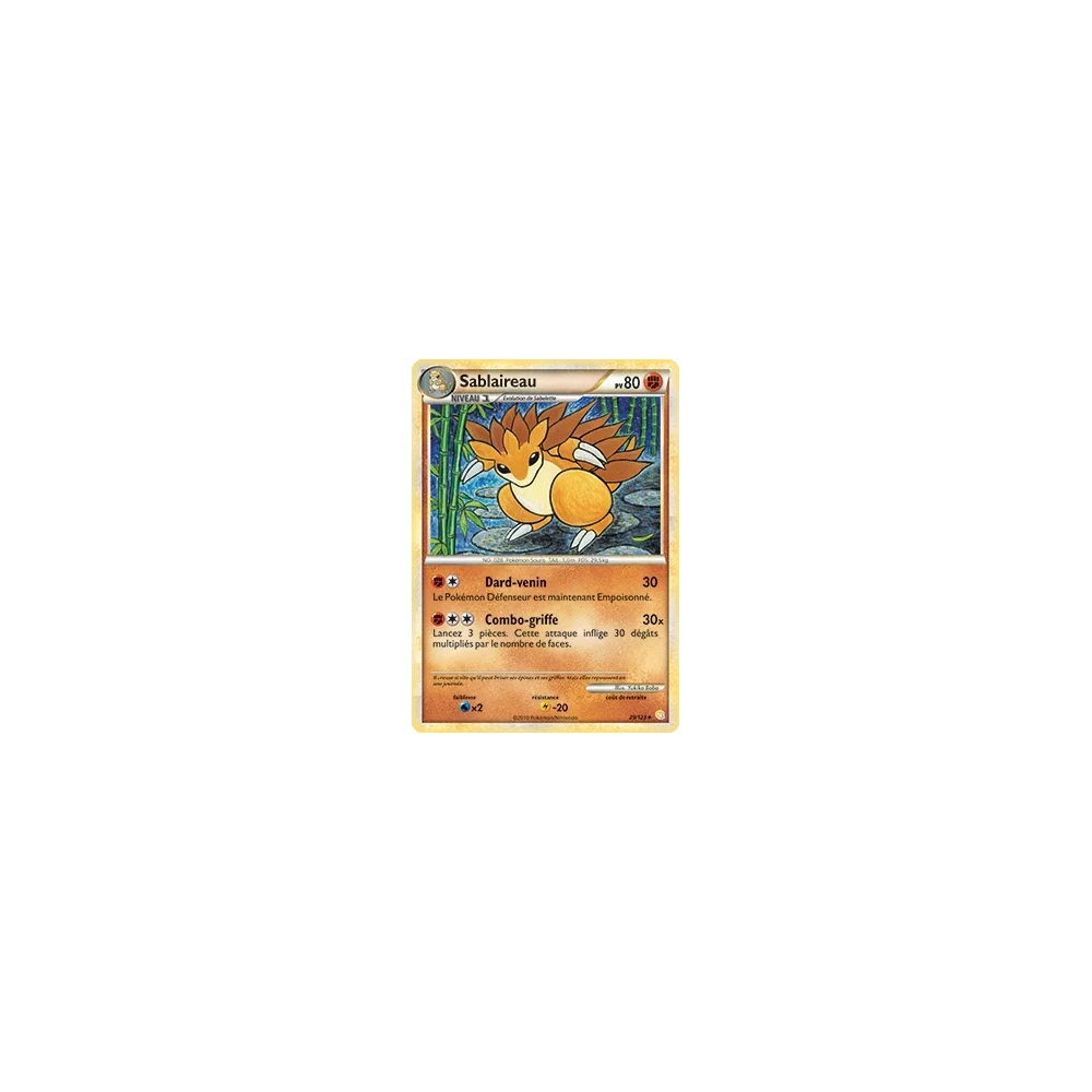 Découvrez Sablaireau, carte Rare (Brillante) de la série HeartGold SoulSilver