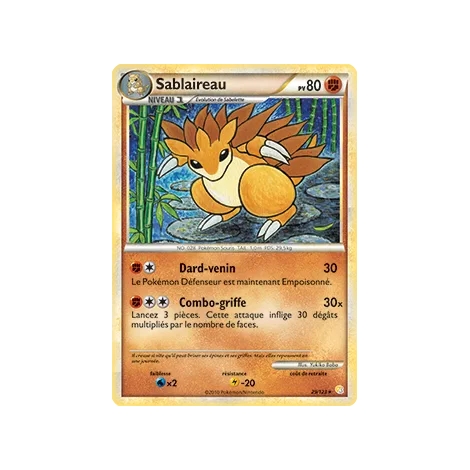 Découvrez Sablaireau, carte Rare (Brillante) de la série HeartGold SoulSilver