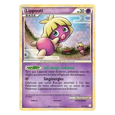 Carte Lippouti - Rare (Brillante) de Pokémon HeartGold SoulSilver 30/123
