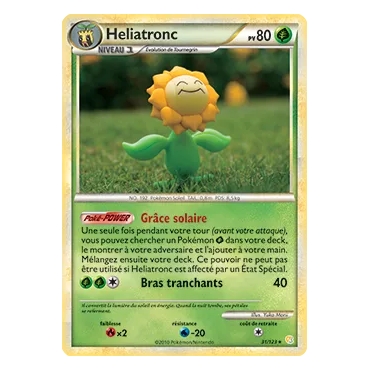 Découvrez Heliatronc, carte Rare (Brillante) de la série HeartGold SoulSilver