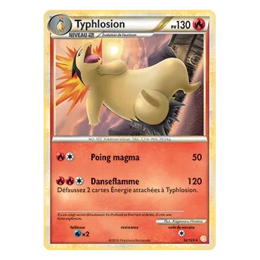 Typhlosion 32/123 : Joyau Rare (Brillante) de l'extension Pokémon HeartGold SoulSilver