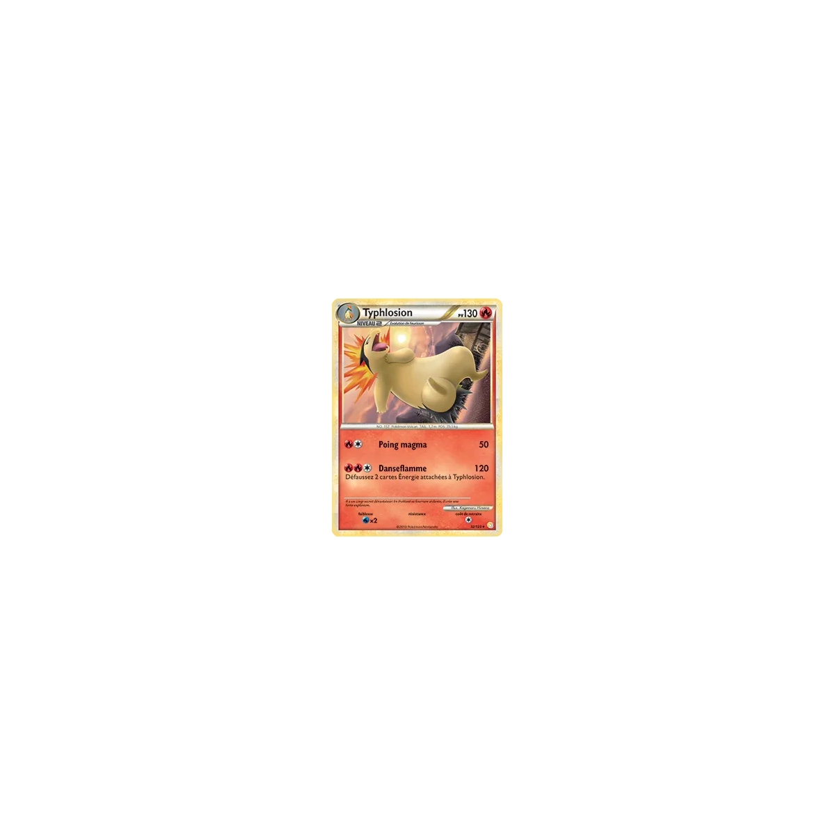 Typhlosion 32/123 : Joyau Rare (Brillante) de l'extension Pokémon HeartGold SoulSilver