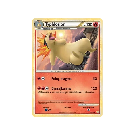 Typhlosion 32/123 : Joyau Rare (Brillante) de l'extension Pokémon HeartGold SoulSilver