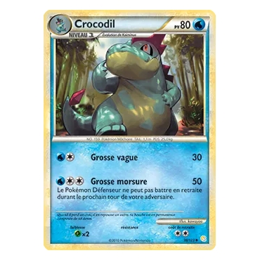 Carte Crocodil - Peu commune (Brillante) de Pokémon HeartGold SoulSilver 38/123