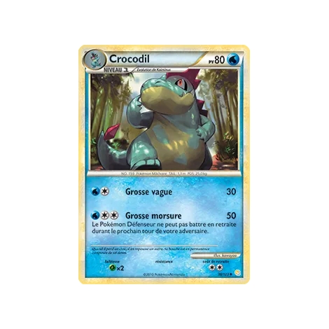 Carte Crocodil - Peu commune (Brillante) de Pokémon HeartGold SoulSilver 38/123