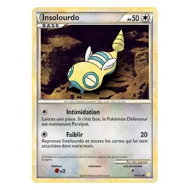 Carte Insolourdo - Peu commune (Brillante) de Pokémon HeartGold SoulSilver 41/123