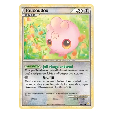 Toudoudou 44/123 : Joyau Peu commune (Brillante) de l'extension Pokémon HeartGold SoulSilver