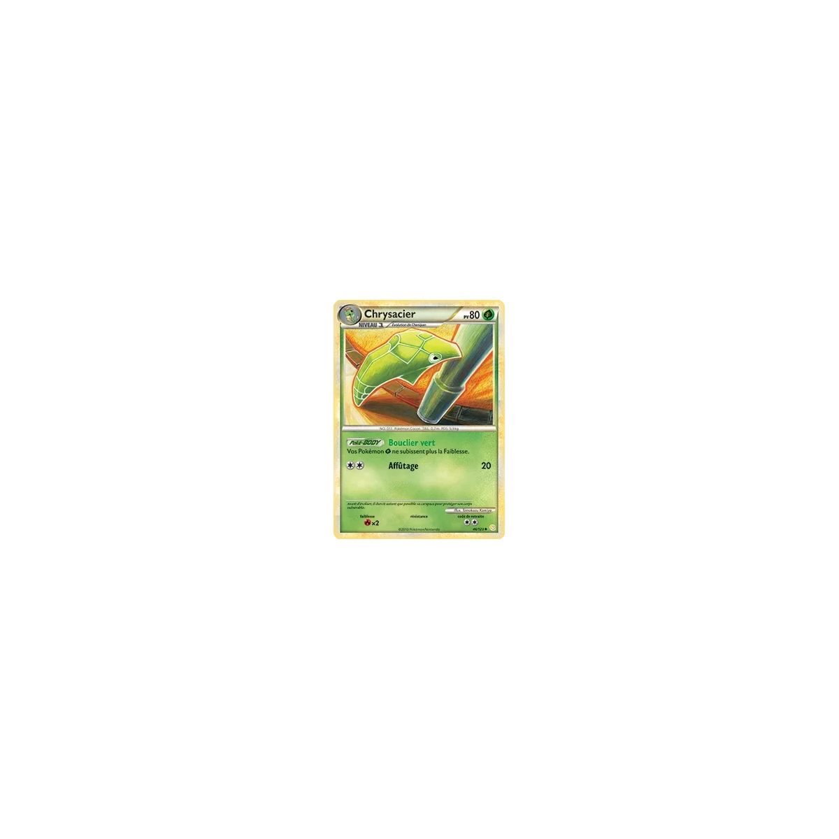 Carte Chrysacier - Peu commune (Brillante) de Pokémon HeartGold SoulSilver 46/123