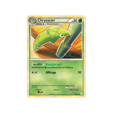 Carte Chrysacier - Peu commune (Brillante) de Pokémon HeartGold SoulSilver 46/123