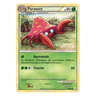 Carte Parasect - Peu commune (Brillante) de Pokémon HeartGold SoulSilver 48/123