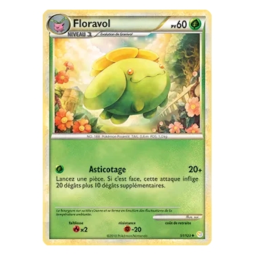 Découvrez Floravol, carte Peu commune (Brillante) de la série HeartGold SoulSilver