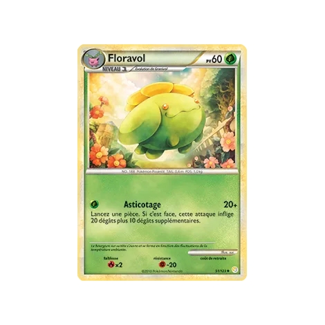 Découvrez Floravol, carte Peu commune (Brillante) de la série HeartGold SoulSilver