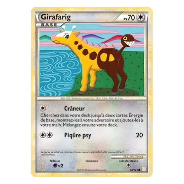 Girafarig 64/123 : Joyau Commune (Brillante) de l'extension Pokémon HeartGold SoulSilver