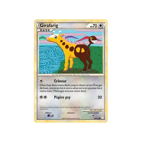 Girafarig 64/123 : Joyau Commune (Brillante) de l'extension Pokémon HeartGold SoulSilver