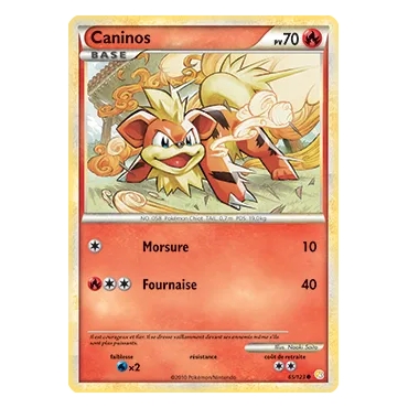 Caninos 65/123 : Joyau Commune (Brillante) de l'extension Pokémon HeartGold SoulSilver