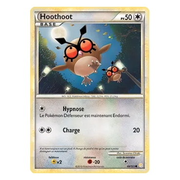 Carte Hoothoot - Commune (Brillante) de Pokémon HeartGold SoulSilver 66/123