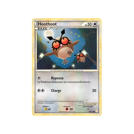 Carte Hoothoot - Commune (Brillante) de Pokémon HeartGold SoulSilver 66/123