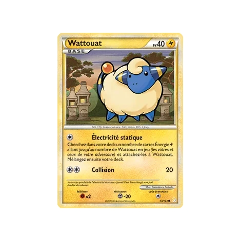 Découvrez Wattouat, carte Commune (Brillante) de la série HeartGold SoulSilver