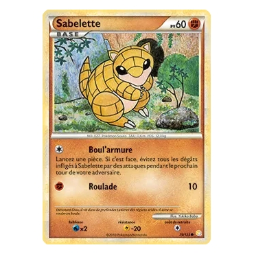 Sabelette 79/123 : Joyau Commune (Brillante) de l'extension Pokémon HeartGold SoulSilver