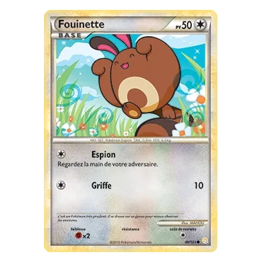 Carte Fouinette - Commune (Brillante) de Pokémon HeartGold SoulSilver 80/123