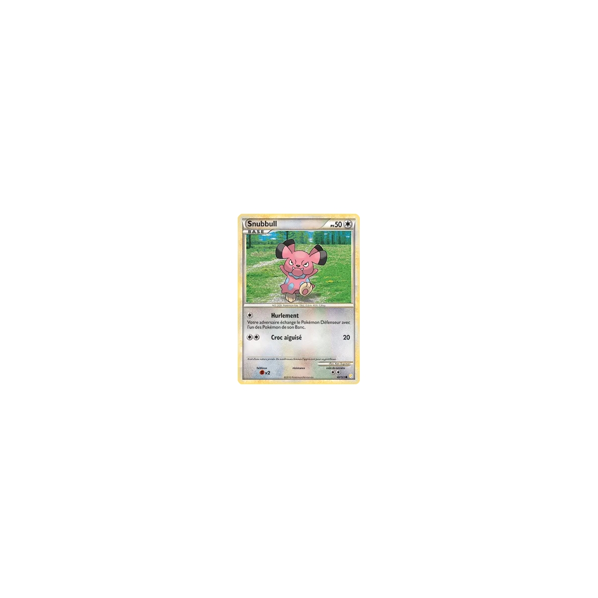 Carte Snubbull - Commune (Brillante) de Pokémon HeartGold SoulSilver 82/123