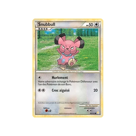 Carte Snubbull - Commune (Brillante) de Pokémon HeartGold SoulSilver 82/123