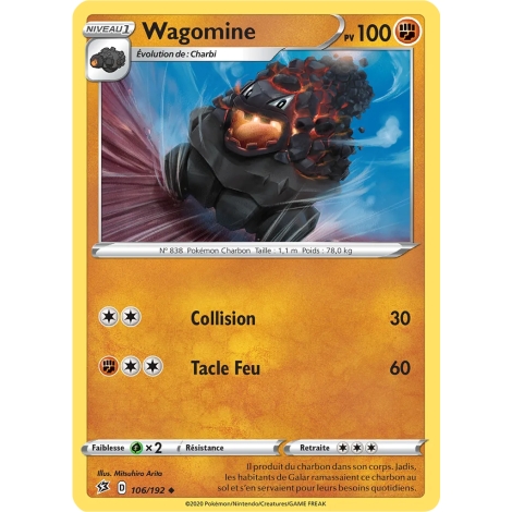 Carte Wagomine - Peu commune (Brillante) de Pokémon Épée et Bouclier Clash des Rebelles 106/192