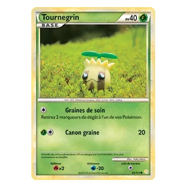 Carte Tournegrin - Commune (Brillante) de Pokémon HeartGold SoulSilver 85/123